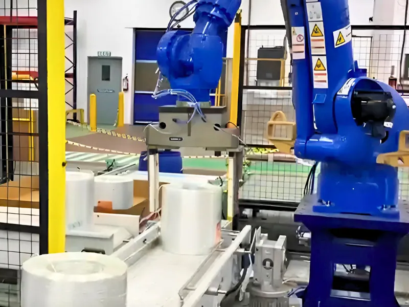 AI Enabled Vision Based Robotic Automation System for Glass Yarn Manufacturing
