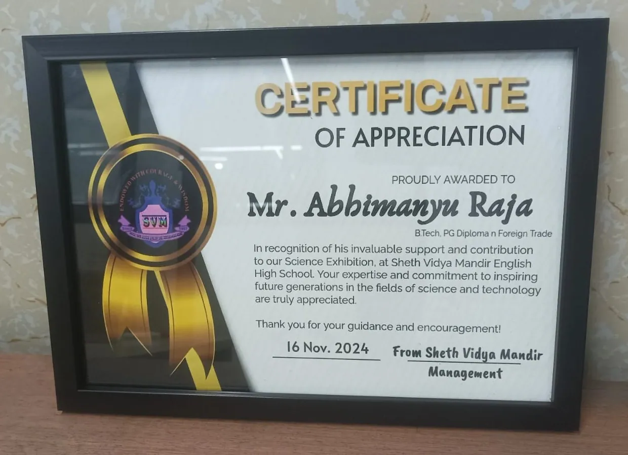 Certificate of Appreciation
